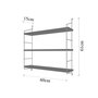 Hanah Home Estantería de Pared de 3 Niveles en Madera Maciza, Dorado y Marrón